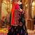 black Viscose Cotton Thread Embroidered Mirror Work Navratri fully stitched lehenga choli