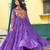 Purple faux georgette badhni print with kutchi patche work navratri gown