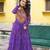 Purple faux georgette badhni print with kutchi patche work navratri gown