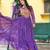 Purple faux georgette badhni print with kutchi patche work navratri gown