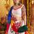 white Viscose Cotton Thread Embroidered Mirror Work Navratri fully stitched lehenga choli