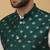 Men's cream kurta and churidar with jacquard ethnic nehru jacket
