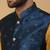 Men's mustard kurta and churidar with jacquard floral nehru jacket