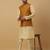 Men's beige kurta and churidar with jacquard ethnic nehru jacket