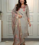 roman silk Kurti Pent Dupatta Set