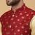 Men's beige kurta and churidar with jacquard ethnic nehru jacket