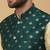 Men's beige kurta and churidar with jacquard ethnic nehru jacket