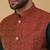 Men's green kurta and churidar with jacquard ethnic motifs printed nehru jacket