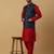 Men's maroon kurta and churidar with sequenced cotton silk nehru jacket