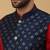Men's maroon kurta and churidar with sequenced cotton silk nehru jacket