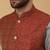 Men's grey kurta and churidar with jacquard ethnic motifs printed nehru jacket