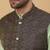 Men's sea green kurta and churidar with jacquard ethnic motifs printed nehru jacket