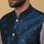 Men's grey kurta and churidar with jacquard floral nehru jacket