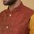 Men's mustard kurta and churidar with jacquard ethnic motifs printed nehru jacket
