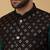 Men's green kurta and churidar with sequenced cotton silk nehru jacket