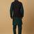 Men's green kurta and churidar with sequenced cotton silk nehru jacket