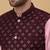 Men's pink kurta and churidar with sequenced cotton silk nehru jacket