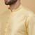 Men's beige kurta and churidar with jacquard ethnic motifs printed nehru jacket