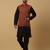 Men's black kurta and churidar with jacquard ethnic motifs printed nehru jacket