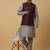 Men's grey kurta and churidar with sequenced cotton silk nehru jacket