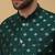 Men's green kurta and churidar with jacquard ethnic nehru jacket