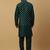 Men's green kurta and churidar with jacquard ethnic nehru jacket