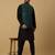 Men's black kurta and churidar with jacquard ethnic nehru jacket