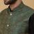 Men's black kurta and churidar with jacquard ethnic motifs printed nehru jacket