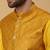 Men's yellow kurta and churidar with sequenced cotton silk nehru jacket