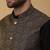 Men's black kurta and churidar with jacquard ethnic motifs printed nehru jacket
