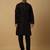 Men's black kurta and churidar with sequenced cotton silk nehru jacket