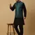 Men's black kurta and churidar with sequenced cotton silk nehru jacket