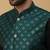 Men's black kurta and churidar with sequenced cotton silk nehru jacket