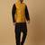 Men's black kurta and churidar with sequenced cotton silk nehru jacket