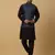 Men's black kurta and churidar with sequenced cotton silk nehru jacket