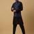 Men's black kurta and churidar with sequenced cotton silk nehru jacket