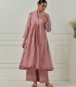 Light purple solid chanderi anarkali