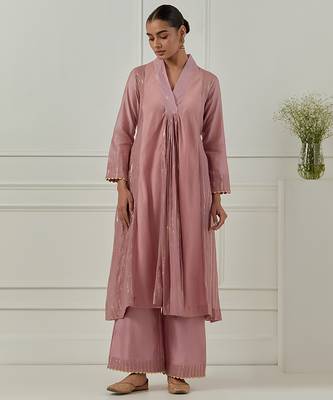 Light purple solid chanderi anarkali 2
