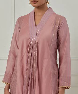 Light purple solid chanderi anarkali 3