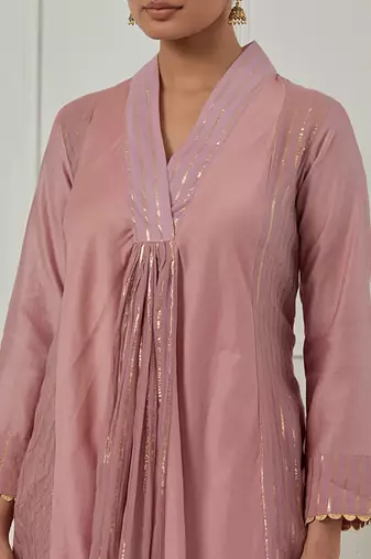 Light purple solid chanderi anarkali