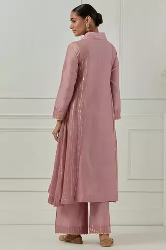 Light purple solid chanderi anarkali