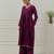 Purple solid chanderi kurta set
