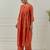 Orange solid cotton anarkali