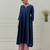 Blue solid chanderi kurta set