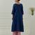 Blue solid chanderi kurta set