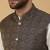 Men's cream kurta and churidar with jacquard ethnic motifs printed nehru jacket