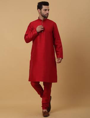 Men's mustard kurta and churidar with jacquard floral nehru jacket 5