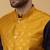 Men's navy blue kurta and churidar with sequenced cotton silk nehru jacket