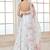 WHITE SHINY SATIN SILK WITH CANCAN & CANVAS LEHENGA choli