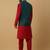 Men's maroon kurta and churidar with sequenced cotton silk nehru jacket